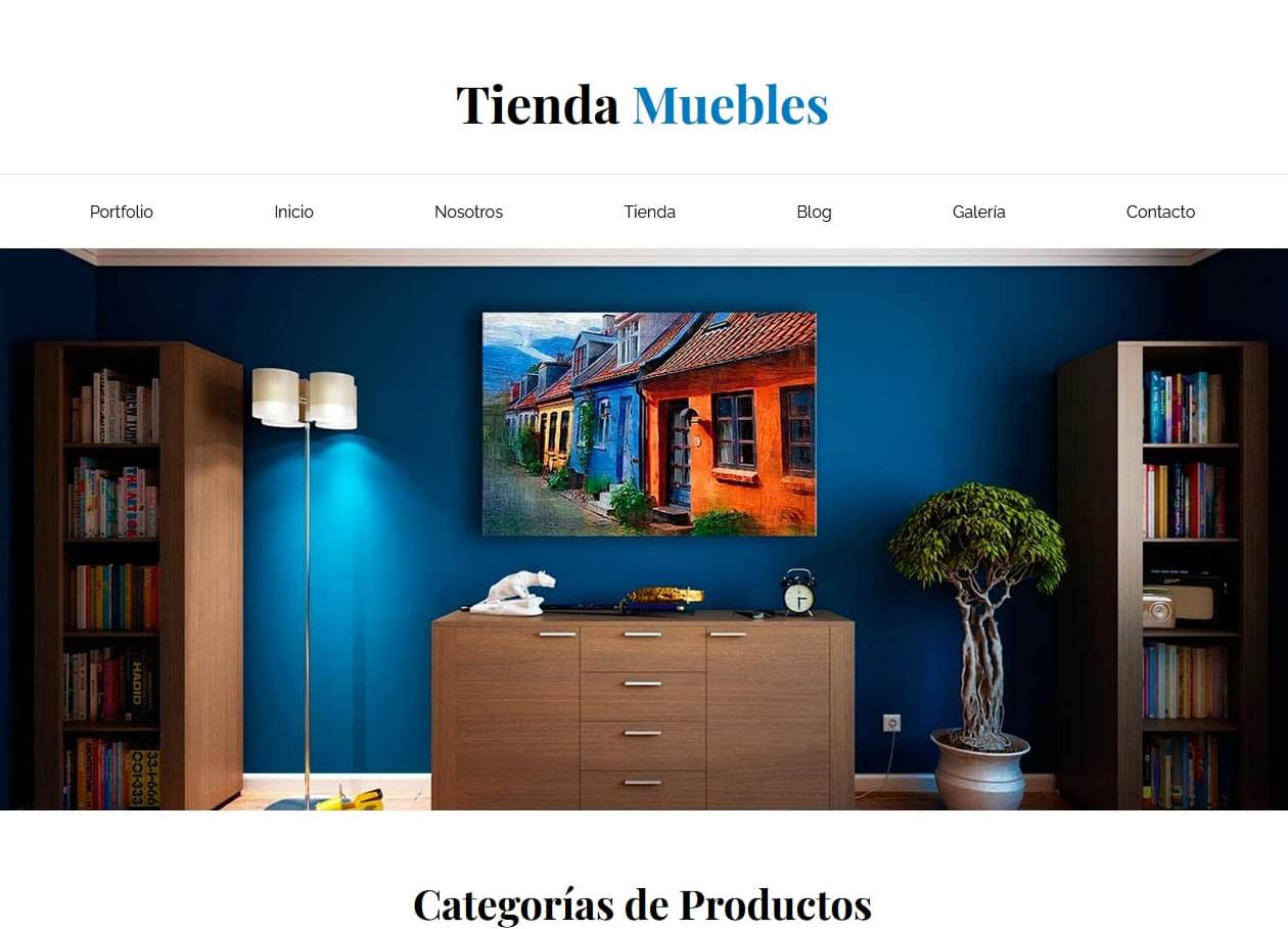 Plantilla de una tienda de comercio electrónico de una tienda de muebles